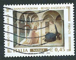 Italia 2005; Natale: L’ANNUNCIAZIONE Del Beato Angelico, Usato. - 2001-10: Gebraucht