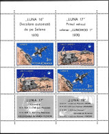Romania Space S/ Sheet 1971 MNH. Moon Probe "Luna 16" "Luna 17" Lunar Rover Lunokhod - Europe