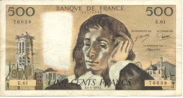 FRANCE 500 FRANCS 01/04/1976 - 500 F 1968-1993 ''Pascal''