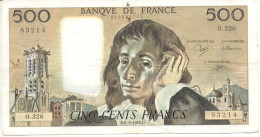 FRANCE 500 FRANCS 06/09/1990 - 500 F 1968-1993 ''Pascal''