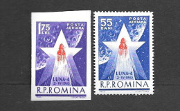 Romania Space 2 Stamps 1963 MNH. Moon Probe "Luna 4" - Europa