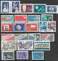 Space Yuri Gagarin "Vostok 1" 24 Diff. Stamps 1960s MNH. Poland Bulgaria Russia Hungary Czechoslovakia Romania - Europe