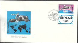 Romania Space FDC Cover 1974. Orbital Station "Skylab" - Europa