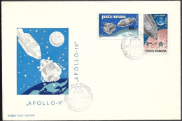 Romania Space FDC Cover 1969. "Apollo 10" - Europa