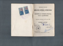 VP23.295 - BLOIS 1952 - RF - Certificat International Pour Automobiles,Marque CITROEN - M. René LUSSAC à SAINT - AGIL - Cars