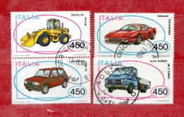 Italia ° - Repubblica, 1986 - Costruzioni Automobilistiche - . Unif. 1783 à 1786. - 1981-90: Usati