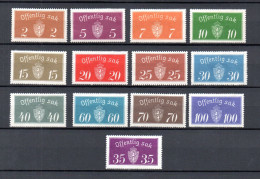 Norwegen 1933 Satz 9/21 Type I Und 17 II Dienstmarken Ungebraucht/MLH - Dienstzegels