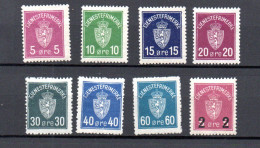 Norway 1926/29 Old Set Service-stamps (Michel D 1/8) Nice MLH - Dienstzegels