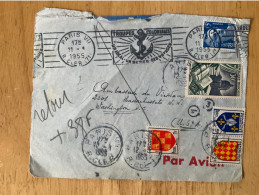 FRAGMENT D’Enveloppe  PARIS >  WASHINGTON  Septembre 1955 - Storia Postale