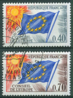 Frankreich 1969 Dienstmarken Europarat Europafahne D 13/14 Gestempelt - Usados