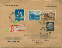 Dt. Reich 1941 Wiener Frühjahrsmesse Plattenfehler 771 F 15 Auf R-Brief (X80022) - Abarten & Kuriositäten