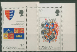 Cayman Islands 1974 Winston Churchill Wappen 347/48 Ecke Postfrisch - Caimán (Islas)