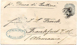 ARGENTINA 1889 - Entire Envelope Of 12c From Buenos Aires To Frankfurt - Brieven En Documenten