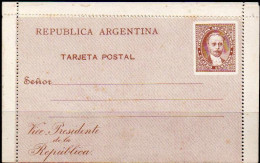 ARGENTINA 1888 - Entire Letter Sheet Of 4c Juarez Celman, "Vice-Presidente De La República", Uncirculated - Brieven En Documenten