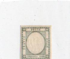 ITALIA  PROV NAPOLETANE - (Raro) 50 Grana 1861 Grigio Perla MLH* - Nov 2023-05 - Mint/hinged