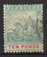 BARBADOS....QUEEN VICTORIA..(1837-01..)...." 1892.."....10d......SG113..........USED. - Barbados (...-1966)