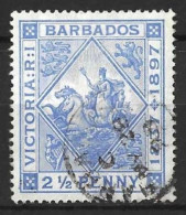 BARBADOS....QUEEN VICTORIA..(1837-01..)...." 1897.."....2 & HALFd.......SG119.......CDS.....VFU.... - Barbados (...-1966)