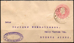 ARGENTINA 1899 - Entire Envelope Of 5c Libertad Pink, Small Head. Circulated Within Argentina - Brieven En Documenten