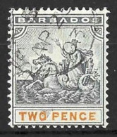 BARBADOS....QUEEN VICTORIA..(1837-01..)...." 1892.."....2d....CA.....SG108.......CDS.....VFU.... - Barbados (...-1966)