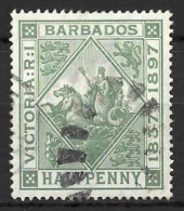 BARBADOS....QUEEN VICTORIA...(1837-01.)...." 1897.."......HALFd......SG117.....USED.... - Barbados (...-1966)