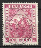 BARBADOS....QUEEN VICTORIA...(1837-01.)...." 1897.."......1d......SG118.....GOOD CDS.....VFU.... - Barbados (...-1966)