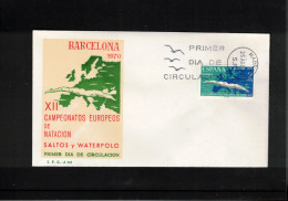 Spain 1970 European Swimming + Waterpolo Championship Barcelona FDC - Nuoto