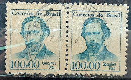 Brazil Regular Stamp RHM 522 Famous Figures Goncalves Dias Literature 1965 Dupla Circulated 2 - Used Stamps