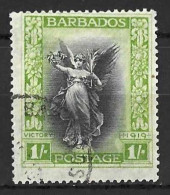 BARBADOS....KING GEORGE V..(1910-36.).." 1920..".....1/-.......SG209.......(CAT,VAL.£55..).....CDS....VFU...... - Barbados (...-1966)