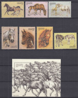 KIRGISIEN-Kirgisistan-Kyrgyzstan 1995 Mi.87-94 Mit Block MNH ** Pferderassen - Sonstige – Asien