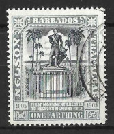 BARBADOS....KING EDWARD VII...(1901-10.).." 1906..".....QUARTERd.......SG145...........CDS....VFU...... - Barbados (...-1966)