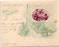 ARGENTINA 1899 - Entire Letter Sheet Of 5c Orange Libertad Large Head Gj Szc 8 B. New Year Greetings - Brieven En Documenten