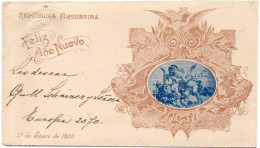 ARGENTINA 1899 - Entire Letter Sheet Of 5c Orange Libertad Large Head Gj Szc 10 C. New Year Greetings - Brieven En Documenten