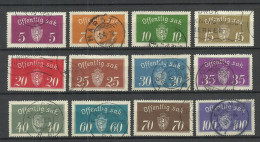 NORWAY 1933-1934 Dienstmarken Michel 9 - 21 O - Dienstzegels
