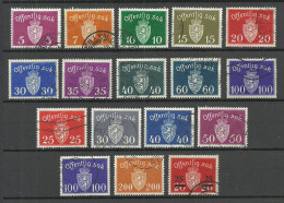 NORWAY 1937-1949 Dienstmarken, 17 Pcs, O - Dienstzegels