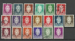NORWAY 1955-1973 Dienstmarken, Lot From Michel 68 - 90 O (5 Kr Stamp Is MH/*) - Dienstzegels
