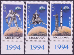 F-EX50067 MOLDAVIA MOLDOVA MNH 1994 EUROPA SPACE SATELLITE ROCKET.  - Europe