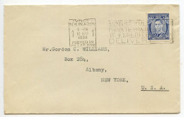 Australia 1938 Cover; Sydney, NSW To Albany, New York; Scott 170 - 3p. King George VI; Slogan Cancel - Covers & Documents