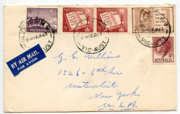 Australia 1963 Airmail Cover; Glenroy, Victoria To Watervliet, New York; Christmas & QEII Stamps - Lettres & Documents