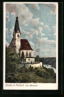 Künstler-AK Zeno Diemer: Pullach, Kirche über Der Isar  - Diemer, Zeno