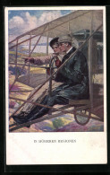 Künstler-AK Clarence F. Underwood: Paar Beim Ausflug Mit Flugzeug  - Underwood, Clarence F.