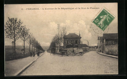 CPA Fresnes, L`Avenue De La Republique Et La Rue De Fresnes  - Fresnes