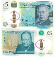 England 5 Pounds 2017 (2023) UNC King Charles III "John" - 5 Pounds