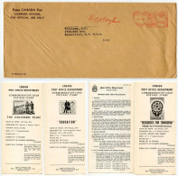 Canada 1961 Official Meter Cover W/ Stamp Announcement Bulletins; Ottawa, Ontario - Canada Post To Watervliet, NY - Brieven En Documenten