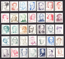 USA 1983-1989 Issued Great Americans Set Of 35 Stamps, Mint Never Hinged - Nuovi