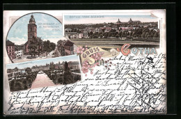 Lithographie Gotha, Orangerie, Neumarkt Mit St. Margarethen Kirche - Gotha