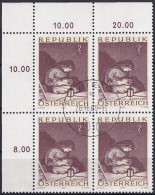 ÖSTERREICH 1969 Mi-Nr. 1318 Eckrand-Viererblock O Used - Aus Abo - Used Stamps