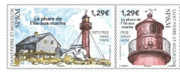 Saint-Pierre And Miquelon France 2024 Sailors’ Island Lighthouse Strip Of 2 Stamps MNH - Nuevos
