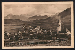 AK Nesselwang, Ortsansicht Mit Säuling Und Zugspitze  - Zugspitze