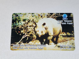 Indonesia-(ID-TLK-S-0186)-Badak Jawa-(Javan)-(10)-(01.11.1993)-(100units)-tirage-100.000-used Card+1card Prepiad Free - Indonesië