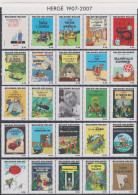 Belgique 2007 3636-60 ** Couverture Des Albums De Tintin Hergé 1907-2007 - Unused Stamps